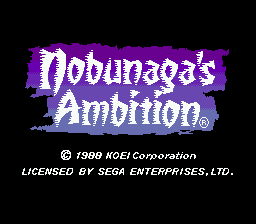 Заставка игры Nobunaga's Ambition